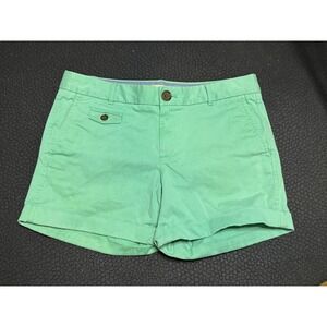 Banana Republic Womens City Chino Shorts Jade Green Size 2 Cotton Stretch Cuffed
